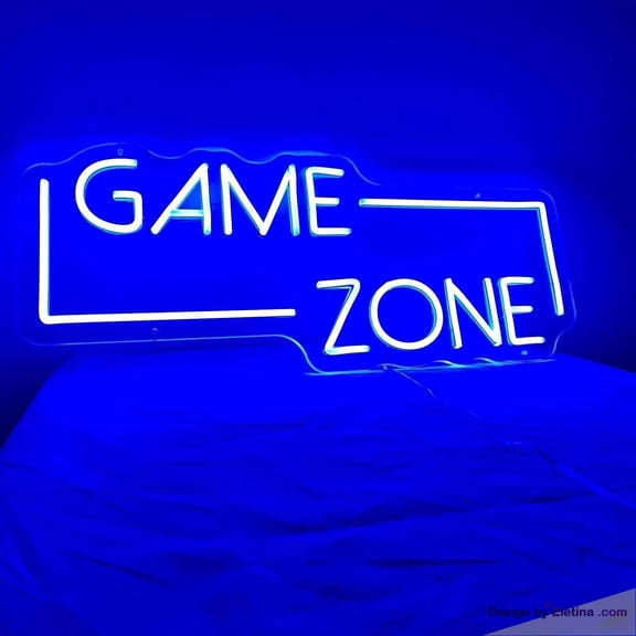 Neon Signs for Wall Decor Game Zone Room Sign Light Lights Party Flex Lamp Flex Neon Led Tubing16x20inch