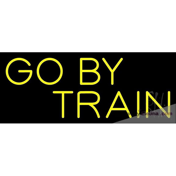 Neon Signs for Wall Decor Go By Train Sign Neon Led Tubing 15x17inch