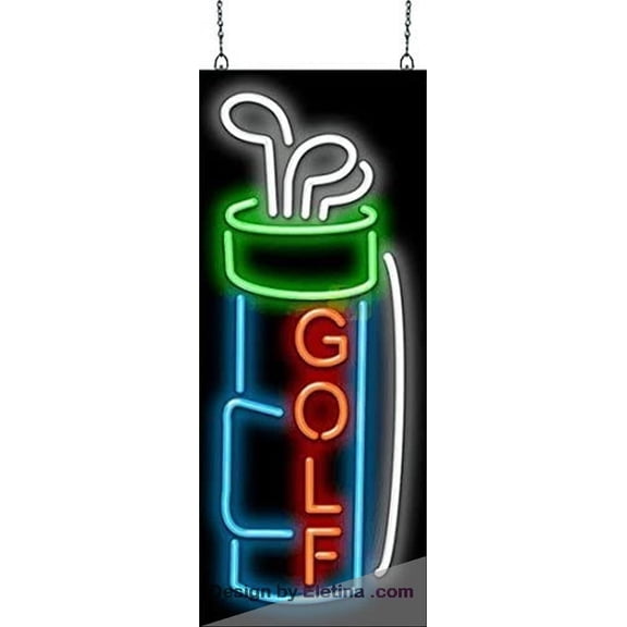 Neon Signs for Wall Decor Golf With Golf Bag Sign Neon Led Tubing16x20inch