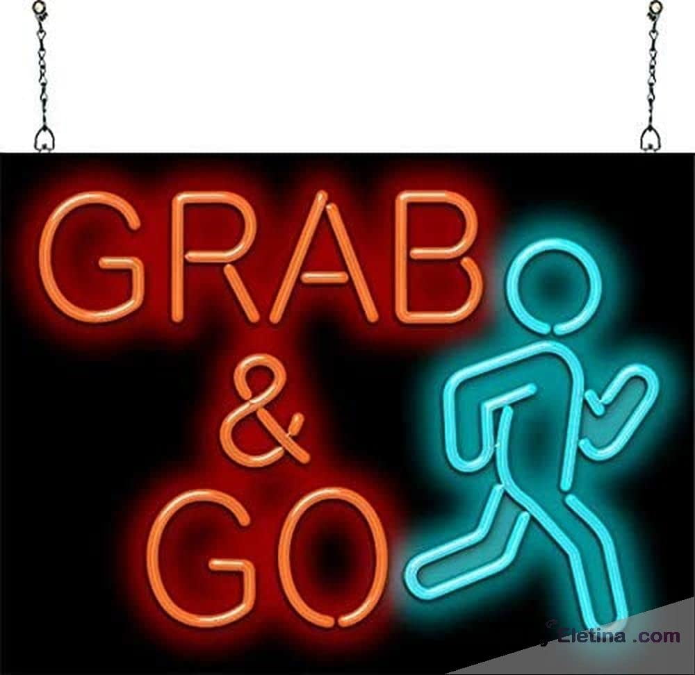 Neon Signs for Wall Decor Grab & Go Sign Neon Led Tubing16x20inch ...
