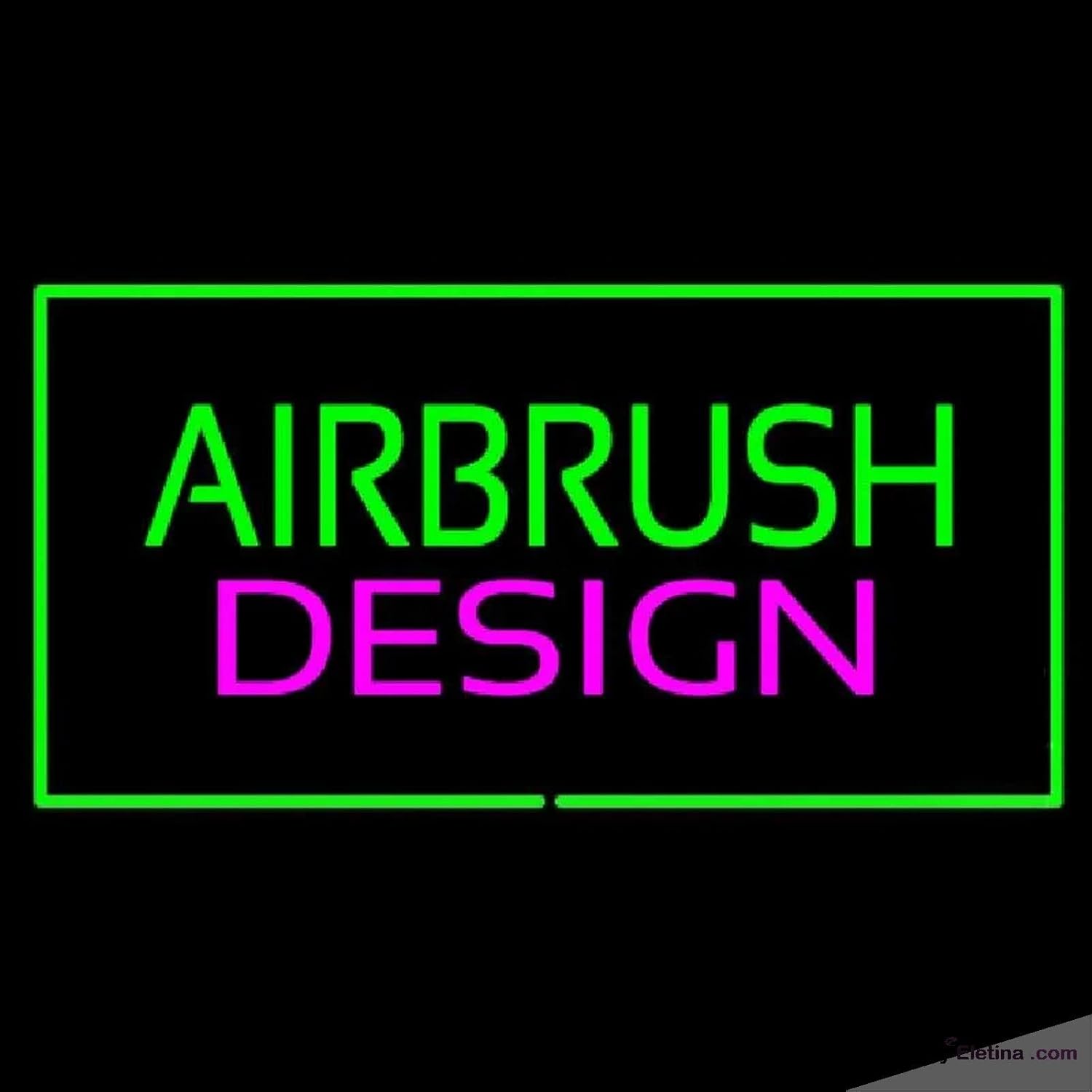 Neon Signs for Wall Decor Green Airbrush Design Pink Green Border ...