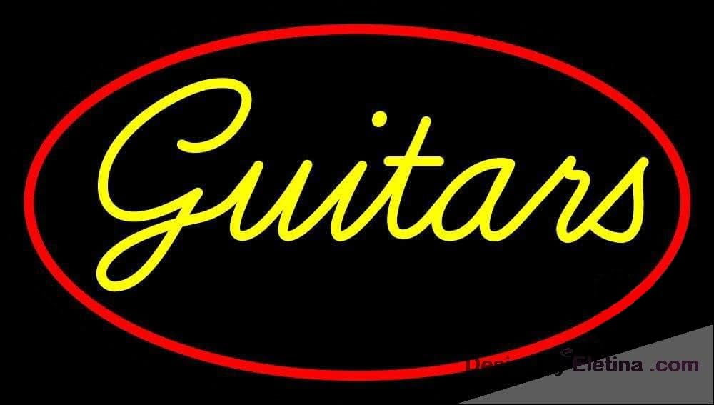 Neon Signs for Wall Decor Guitar Cursive Sign Neon Led Tubing16x20inch ...