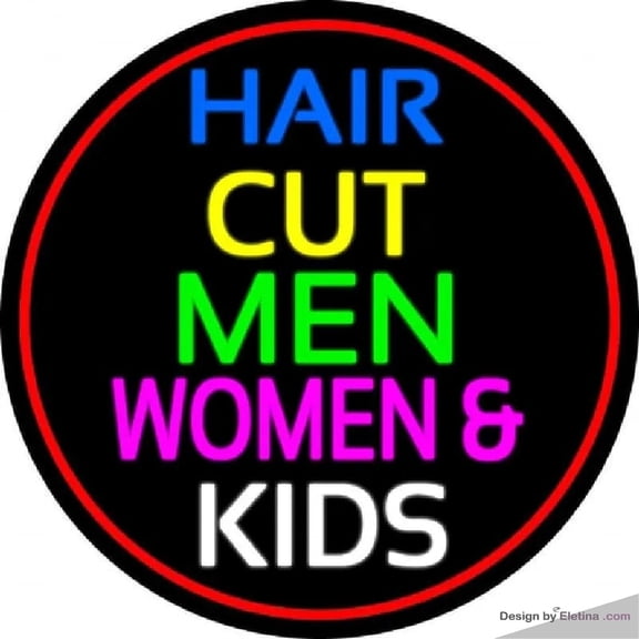 Neon Signs for Wall Decor Haircut Men Women And Kids Handmade Art Sign Neon Led Tubing16x20inch