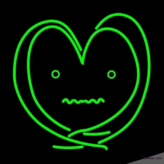 Neon Signs for Wall Decor Heart Patient Generated Beam Green Handmade Art Sign Neon Led Tubing16x20inch