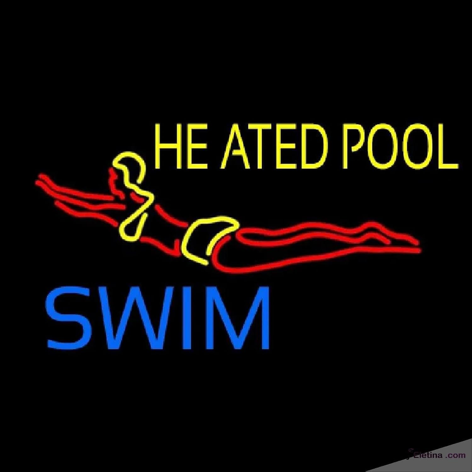 Neon Signs for Wall Decor Heated Pool Swim Handmade Art Sign Neon Led ...