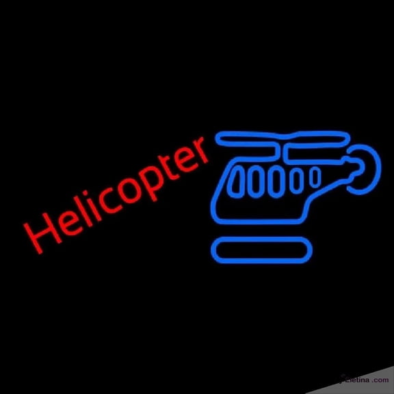 Neon Signs for Wall Decor Helicopter Logo Handmade Art Sign Neon Led Tubing16x20inch