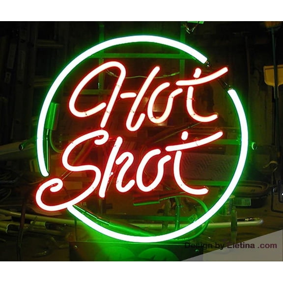 Neon Signs for Wall Decor Hot Shot With Circle Sign Neon Led Tubing 15x17inch