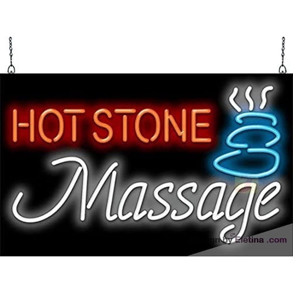 Neon Signs for Wall Decor Hot Stone Massage Sign Neon Led Tubing 15x17inch