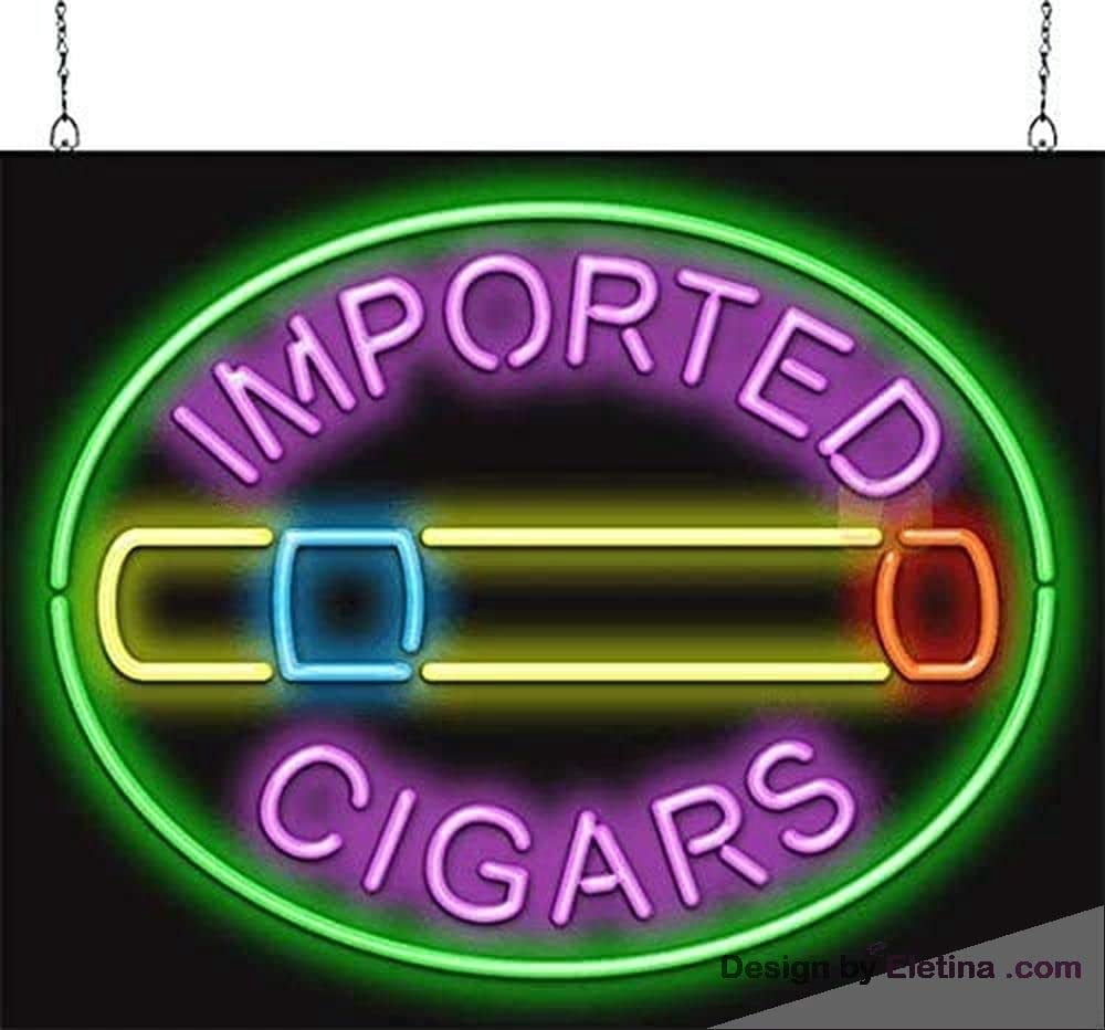 Neon Signs for Wall Decor Imported Cigars With Graphic Sign Neon Led ...