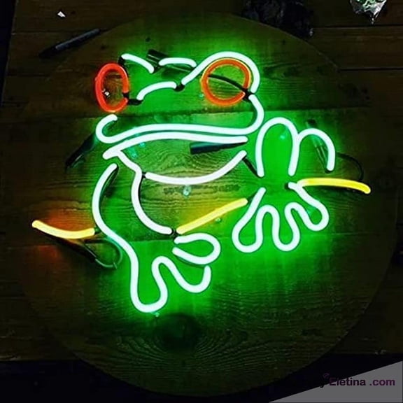 Neon Signs for Wall Decor In Green Frog Sign Acrylic Beer Cave Gift Artwork Light Neon Led Tubing16x20inch