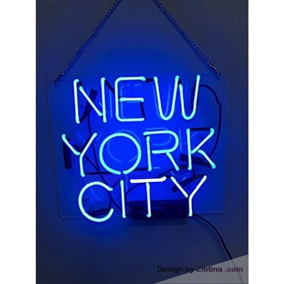 Neon Signs for Wall Decor In York City Sign Acrylic Handmade Beer Pub Bar Light Neon Led Tubing 15x17inch