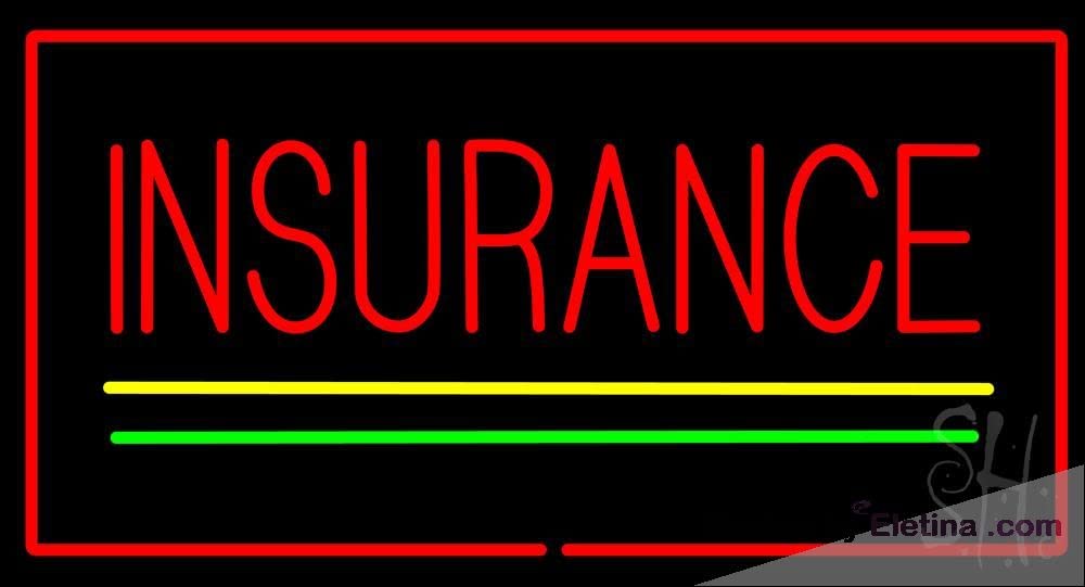 Progressive Insurance Led Sign Neon Signs for Wall Decor Insurance Yellow Green Lines Red Border Sign ...