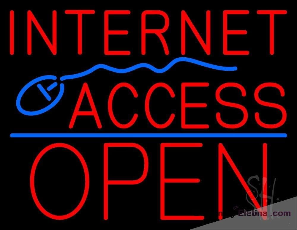 Neon Signs for Wall Decor Internet Access Open With Mouse Logo Sign ...
