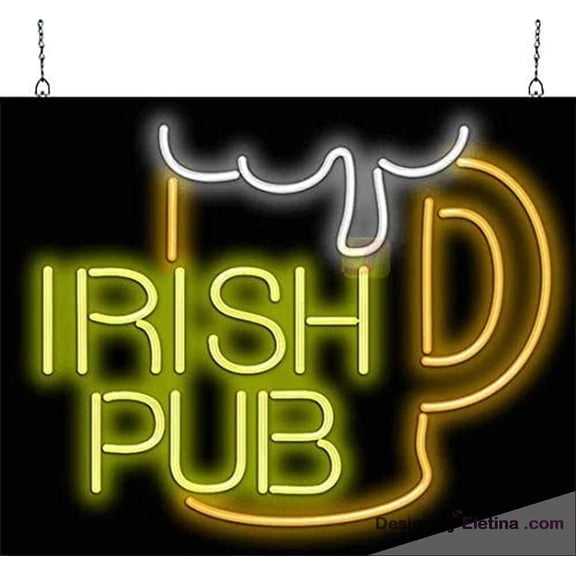 Neon Signs for Wall Decor Irish Pub Sign Neon Led Tubing 15x17inch