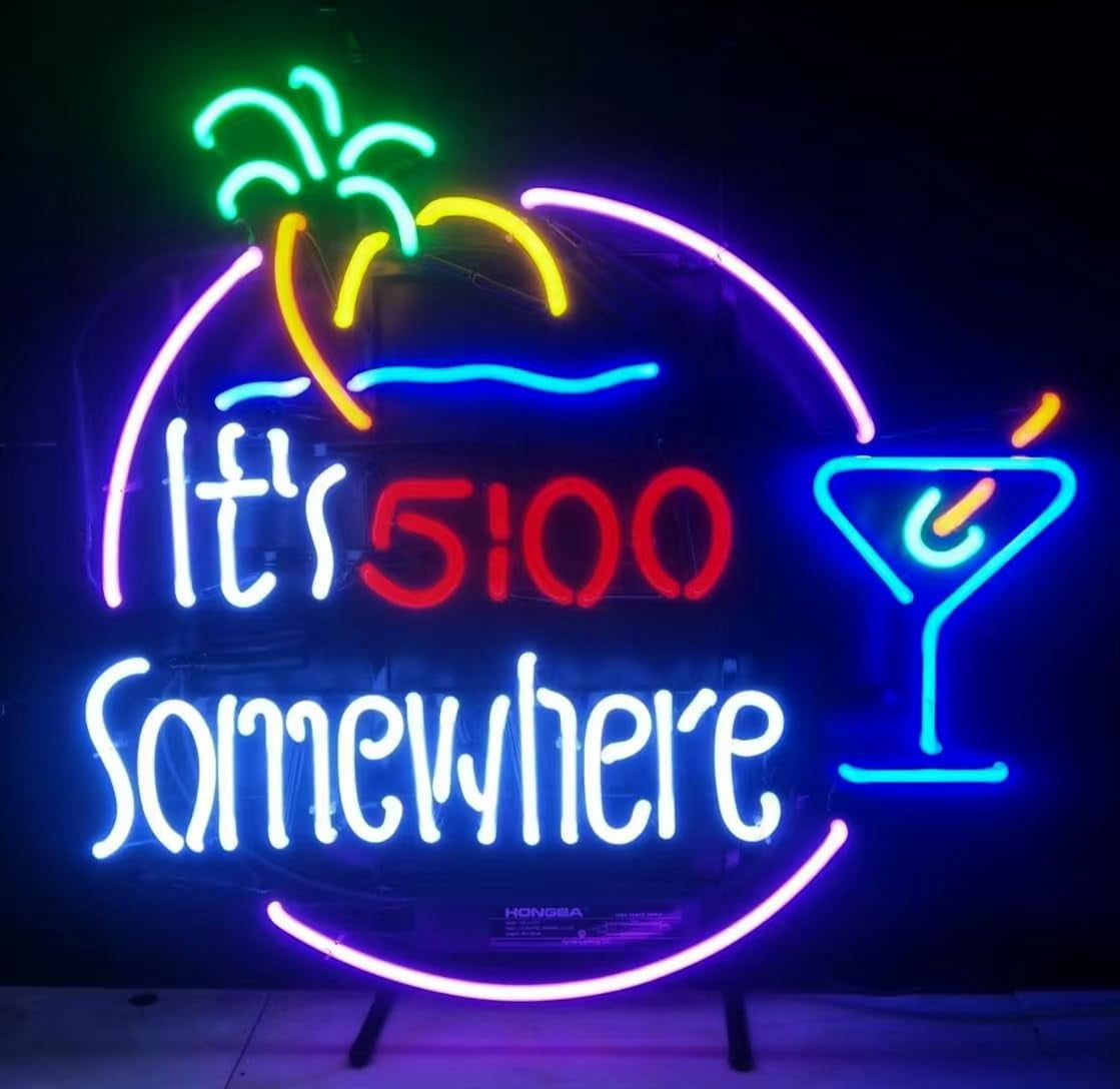 Neon Signs for Wall Decor Its Oclock Somewhere Logo Sign Neon Led ...