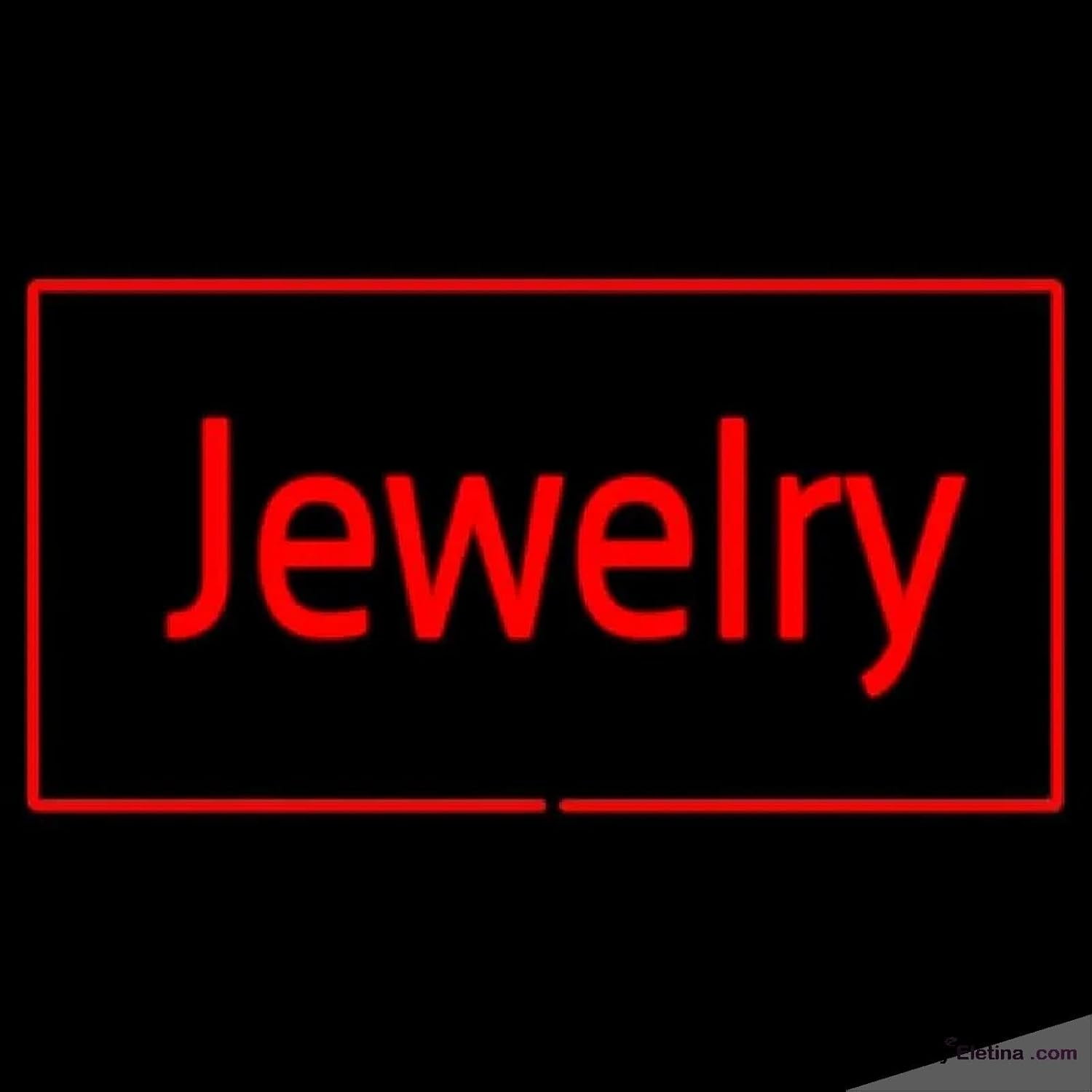 Neon Signs for Wall Decor Jewelry Cursive Rectangle Red Handmade Art ...