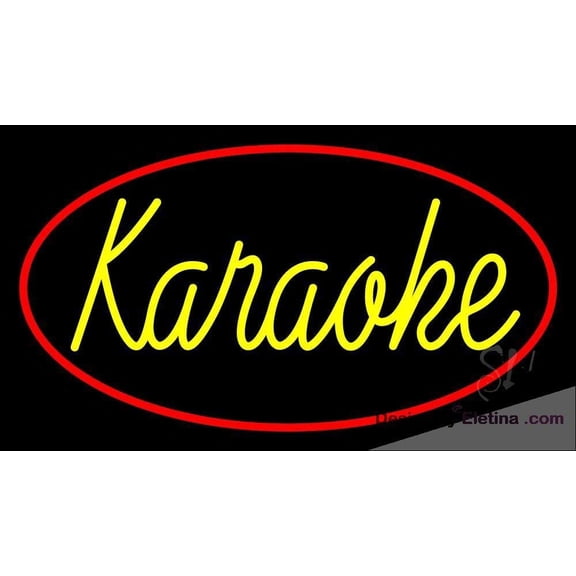 Neon Signs for Wall Decor Karaoke Cursive Sign Neon Led Tubing16x20inch