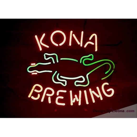 Neon Signs for Wall Decor Kona Brewings Company Sign Light Man Cave Bar Pub Beer Gift Lamp Neon Led Tubing16x20inch