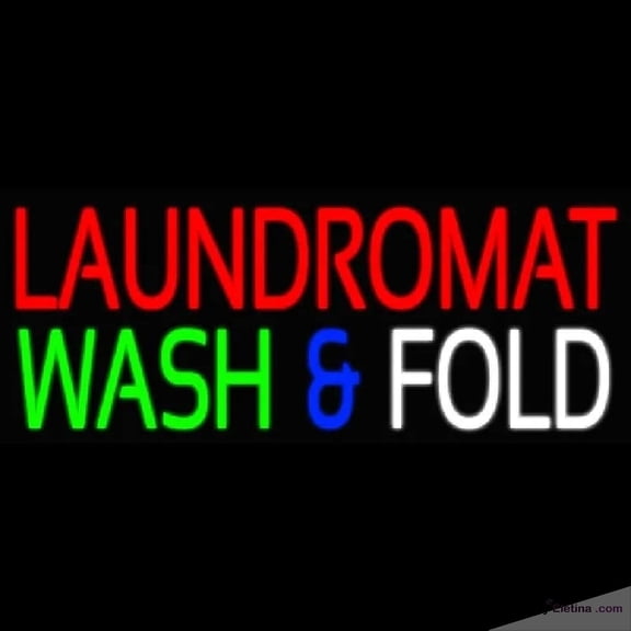 Neon Signs for Wall Decor Laundromat Wash And Lold Handmade Art Sign Neon Led Tubing16x20inch