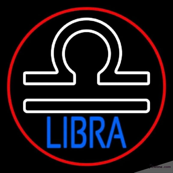 Neon Signs for Wall Decor Libra Zodiac Border Red Handmade Art Sign Neon Led Tubing 15x17inch