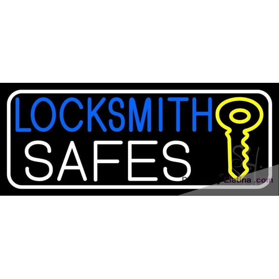 Neon Signs for Wall Decor Locksmith Safes Key Logo Sign Neon Led Tubing16x20inch