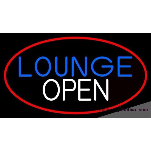 Neon Signs for Wall Decor Lounge Open With Red Border Sign Neon Led Tubing16x20inch