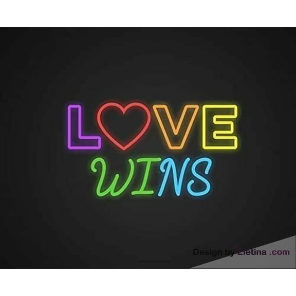 Neon Signs for Wall Decor " Love Wins Sign Light Lights Party Flex Lamp Flex Neon Led Tubing16x20inch