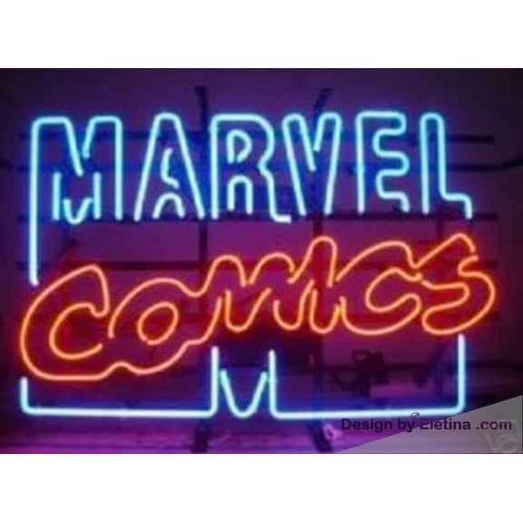 Neon Signs for Wall Decor Marvels Comics' Logo Sign Light Man Cave Bar Pub Beer Gift Lamp Neon Led Tubing16x20inch