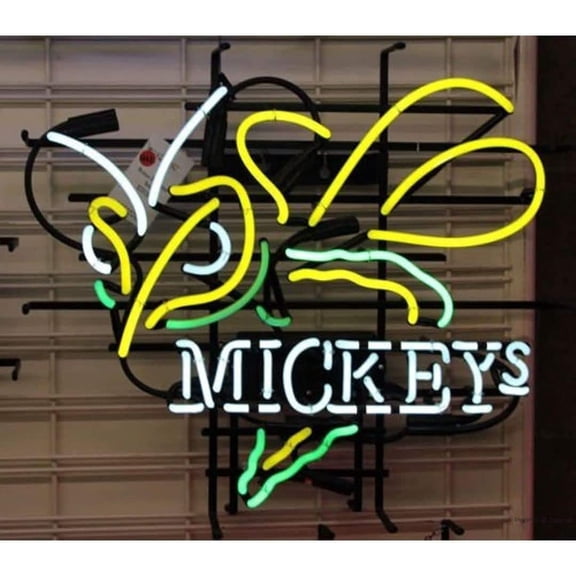 Neon Signs for Wall Decor Mickey's Light Sign Beer Bar Pub Real Led 16x20inch Neon Tubing16x20inch