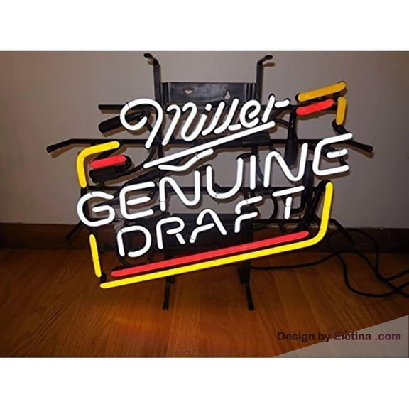 Neon Signs for Wall Decor Miller Genuine Draft Light Sign Beer Bar Pub Real Led 16x20inch Neon Tubing16x20inch