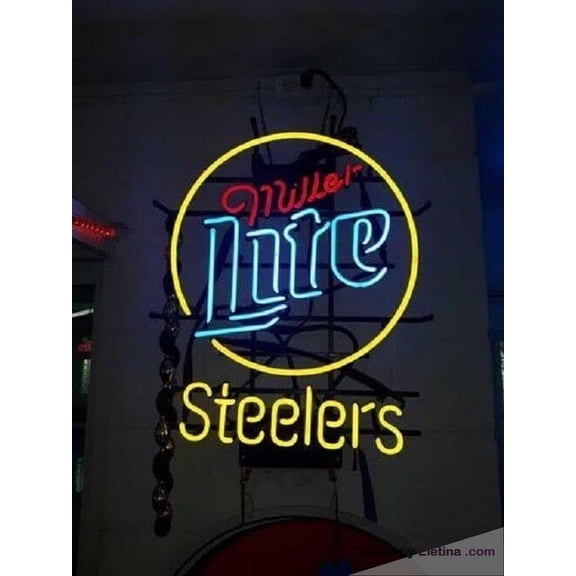 Neon Signs for Wall Decor Millers Lite Steeler Sign Light Man Cave Bar Pub Beer Lamp Amllvps Neon Led Tubing 15x17inch