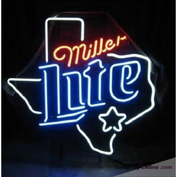 Neon Signs for Wall Decor Millers Lite Texas Lone Stars Sign Light Man Cave Bar Pub Beer Gift Lamp Amltmlsv Neon Led Tubing16x20inch