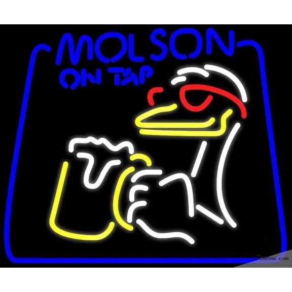 Neon Signs for Wall Decor Molson On Tap Duck Beer Sign Neon Led Tubing16x20inch