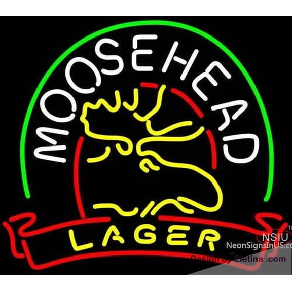 Neon Signs for Wall Decor Moosehead Lager Deer Beer Sign Neon Led Tubing 15x17inch