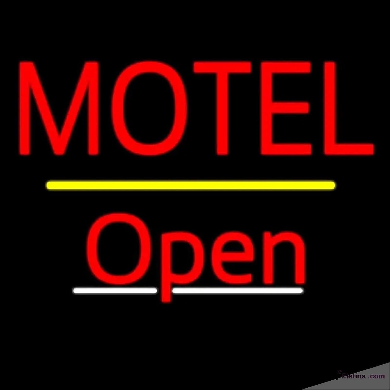 Neon Signs for Wall Decor Motel Open Yellow Line Handmade Art Sign Neon ...