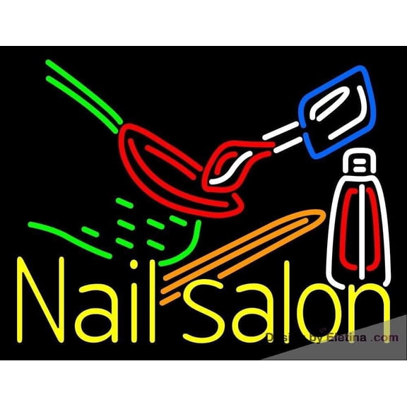 Neon Signs for Wall Decor Nail Salon Logo Sign Neon Led Tubing16x20inch