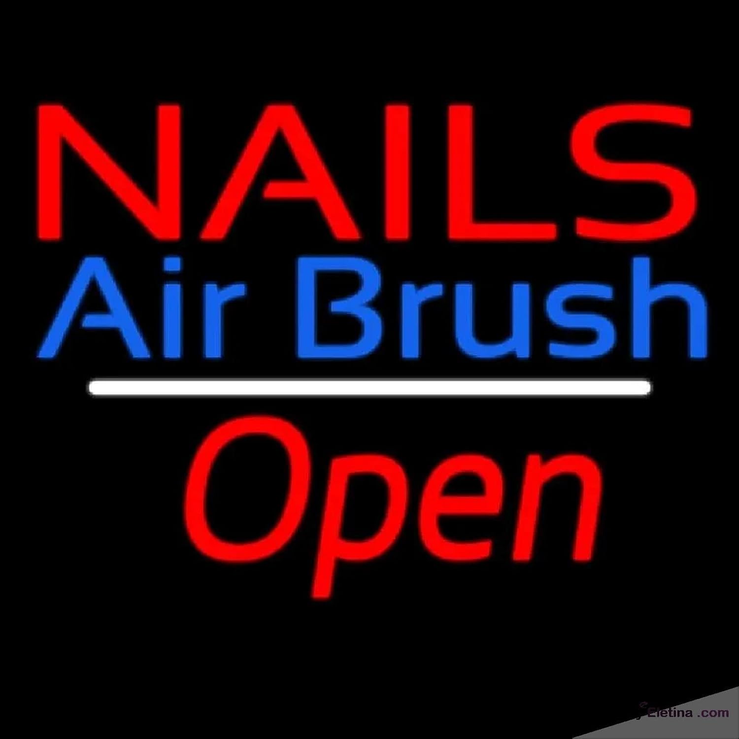 Neon Signs for Wall Decor Nails Airbrush Open White Line Handmade Art ...