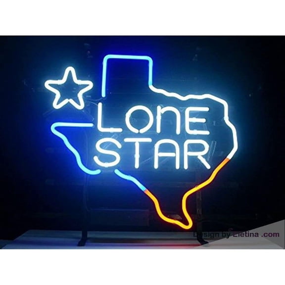 Neon Signs for Wall Decor New Teas Lone Star Real Led Light Sign Beer Bar Pub Sign Neon Tubing16x20inch