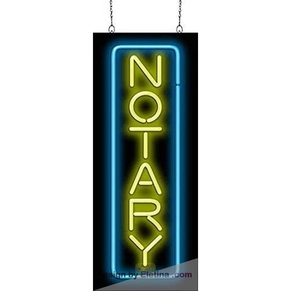 Neon Signs for Wall Decor Notary Sign Vertical Neon Led Tubing 15x17inch