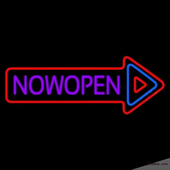 Neon Signs for Wall Decor Now Open With Multicolor Arrow Handmade Art Sign Neon Led Tubing16x20inch