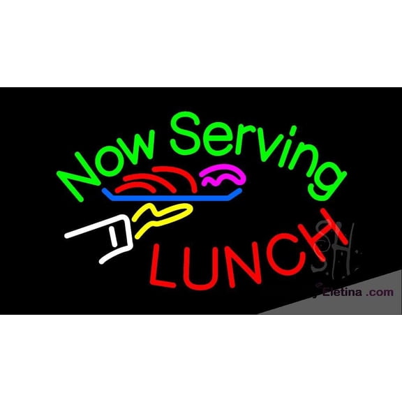 Neon Signs for Wall Decor Now Serving Lunch Sign Neon Led Tubing16x20inch