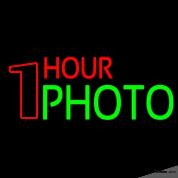 Neon Signs for Wall Decor One Hour Photo Handmade Art Sign Neon Led Tubing 15x17inch