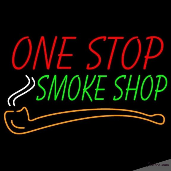 Neon Signs for Wall Decor One Stop Smoke Shop Handmade Art Sign Neon Led Tubing16x20inch