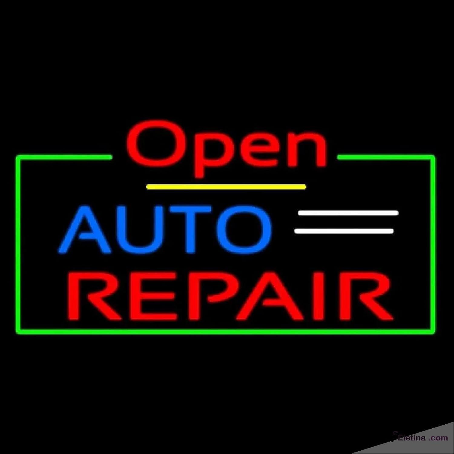 Led Auto Repair Sign Neon Signs for Wall Decor Open Auto Repair Handmade Art Sign Neon Led ...