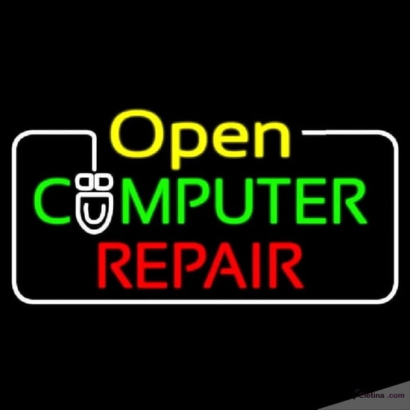 Neon Signs for Wall Decor Open Computer Repair Handmade Art Sign Neon Led Tubing16x20inch