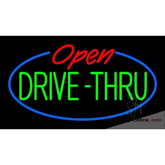 Neon Signs for Wall Decor Open Drive Thru Sign Neon Led Tubing 15x17inch