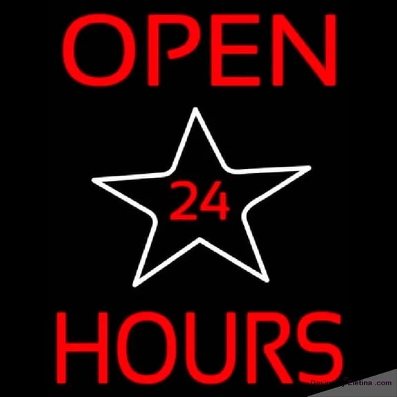 Neon Signs for Wall Decor Open Hours Star Handmade Art Sign Neon Led Tubing16x20inch