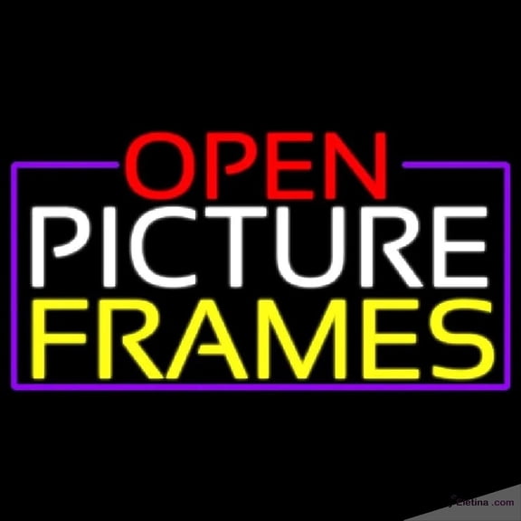 Neon Signs for Wall Decor Open Picture Frames With Purple Border Handmade Art Sign Neon Led Tubing16x20inch