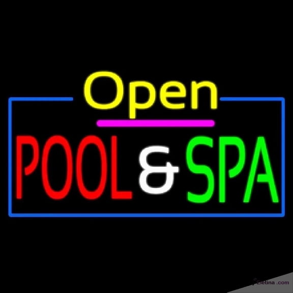 Neon Signs for Wall Decor Open Pool And Spa Handmade Art Sign Neon Led Tubing16x20inch