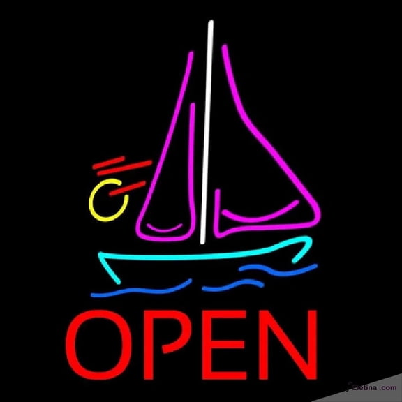 Neon Signs for Wall Decor Open Sailboat Handmade Art Sign Neon Led Tubing16x20inch